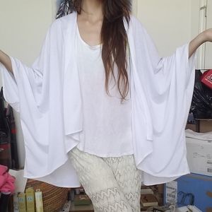 White Batwing Cardigan